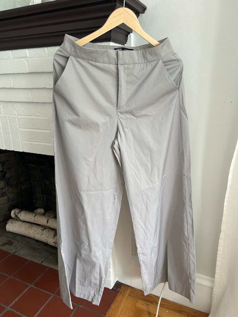 Zara Wide Leg Grey Pants Size M